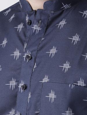navy blue printed short kurtas - 17425451 - Standard Image - 5