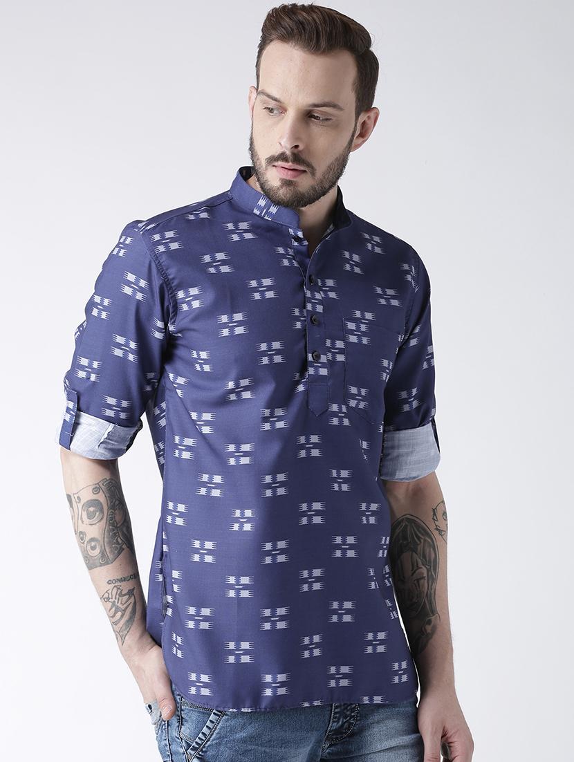 blue printed short kurtas - 17425452 - Zoom Image - 2
