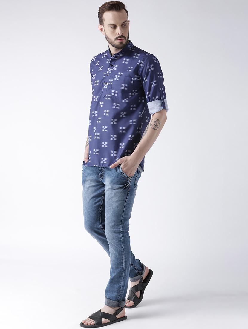 blue printed short kurtas - 17425452 - Zoom Image - 4