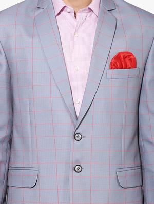 grey checkered silk blend casual blazer - 17425459 - Standard Image - 5
