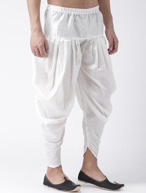white solid dhoti - 17425497 - Standard Image - 2