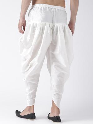 white solid dhoti - 17425497 - Standard Image - 3