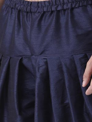 navy blue solid dhoti - 17425501 - Standard Image - 5