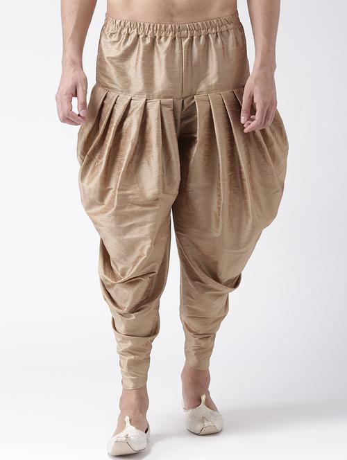 beige solid dhoti - 17425505 - Standard Image - 1