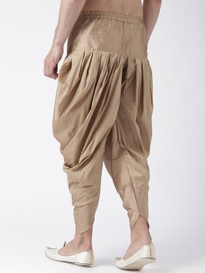beige solid dhoti - 17425505 - Standard Image - 3