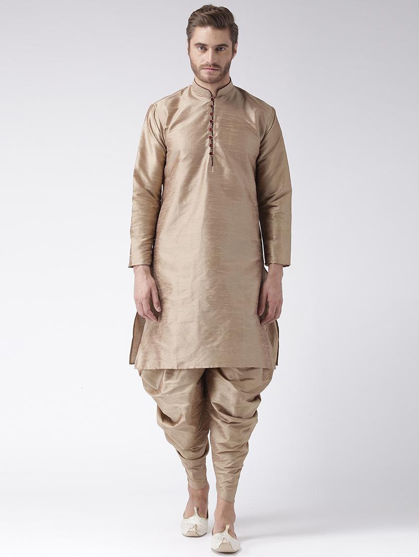 beige solid dhoti - 17425505 - Zoom Image - 4