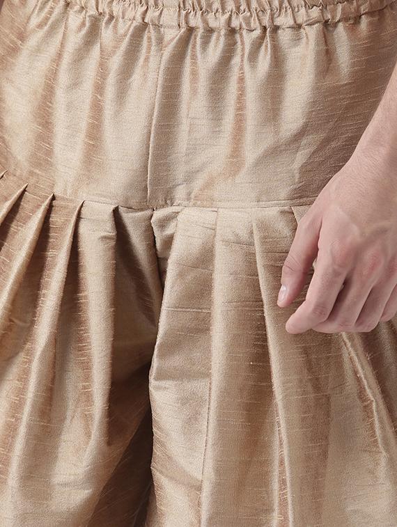 beige solid dhoti - 17425505 - Zoom Image - 5