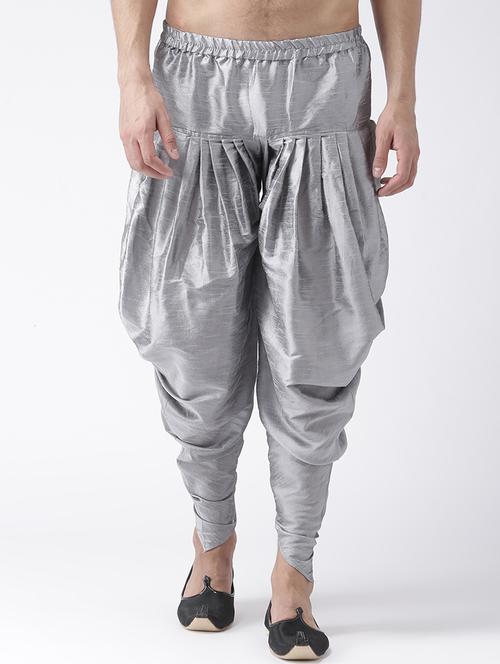 grey solid dhoti - 17425506 - Standard Image - 1