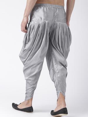 grey solid dhoti - 17425506 - Standard Image - 3