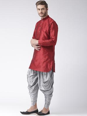 grey solid dhoti - 17425506 - Standard Image - 4