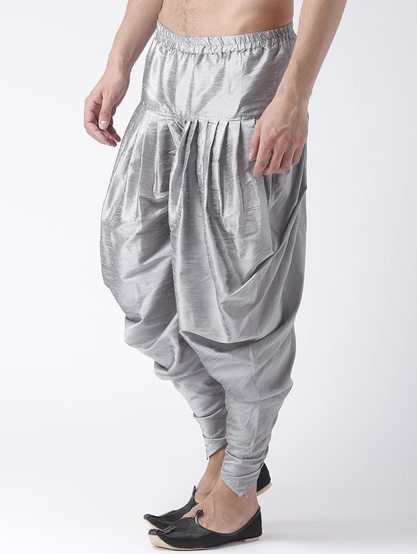 grey solid dhoti - 17425506 - Zoom Image - 2