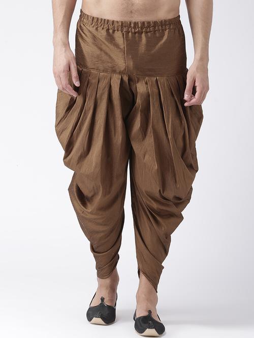 brown solid dhoti - 17425509 - Standard Image - 1