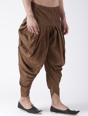 brown solid dhoti - 17425509 - Standard Image - 2