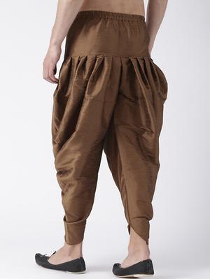 brown solid dhoti - 17425509 - Standard Image - 3
