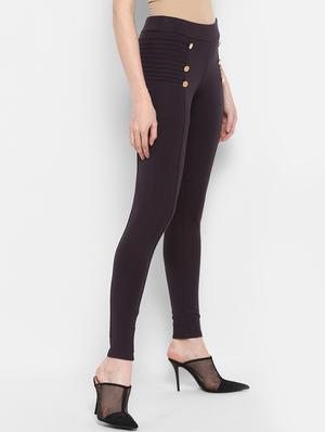 high rise button detail jegging - 17425519 - Standard Image - 2
