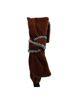 vembley brown solid stylish and classic hairband for women - 17425555 - Standard Image - 2