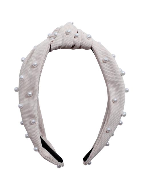 vembley cream embellished stylish and classic hairband for women - 17425568 - Standard Image - 1