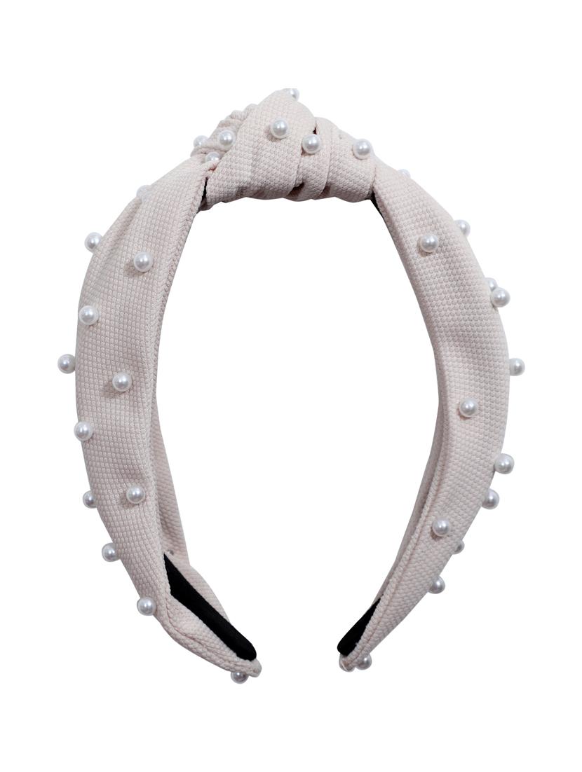 vembley cream embellished stylish and classic hairband for women - 17425568 - Zoom Image - 1