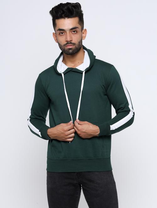 bottle green taped sweatshirt - 17425595 - Standard Image - 1