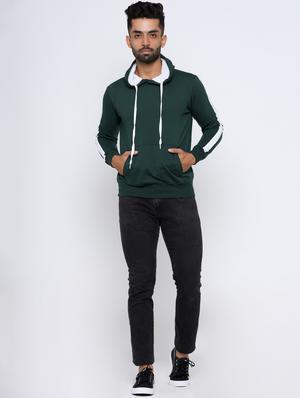 bottle green taped sweatshirt - 17425595 - Standard Image - 4