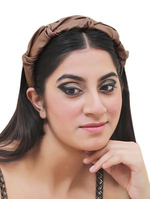 vembley brown solid stylish and classic hairband for women - 17425606 - Standard Image - 4