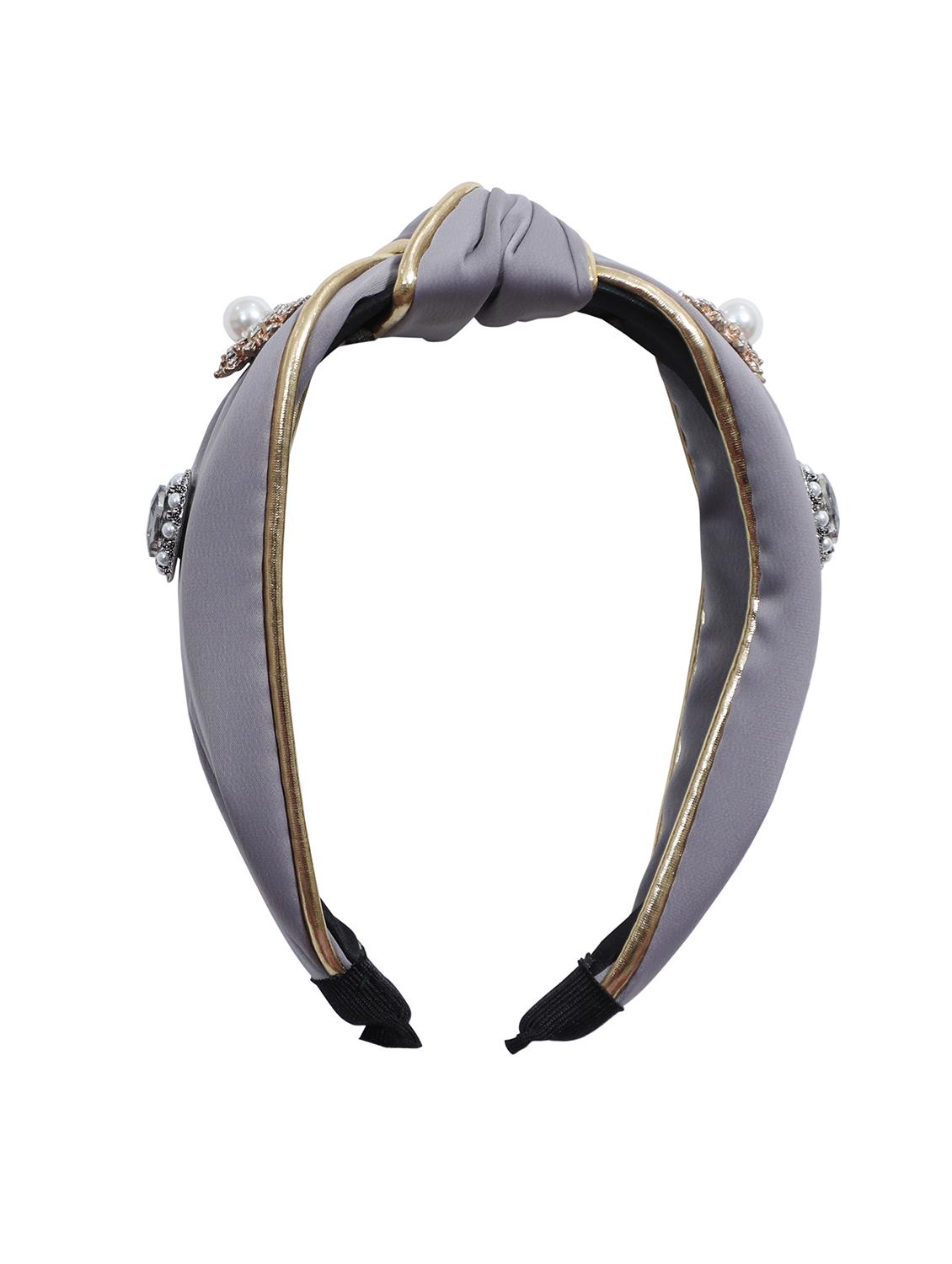 vembley grey embellished stylish and classic hairband for women - 17425608 - Zoom Image - 1