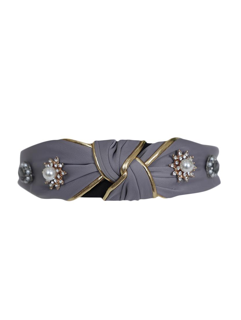 vembley grey embellished stylish and classic hairband for women - 17425608 - Zoom Image - 2