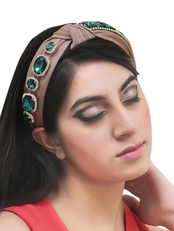vembley brown embellished stylish and classic hairband for women - 17425611 - Zoom Image - 1