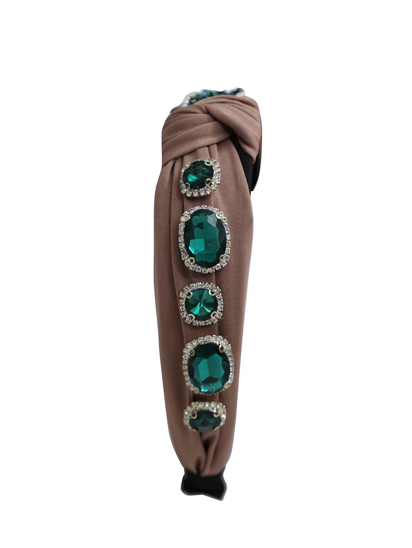 vembley brown embellished stylish and classic hairband for women - 17425611 - Zoom Image - 2