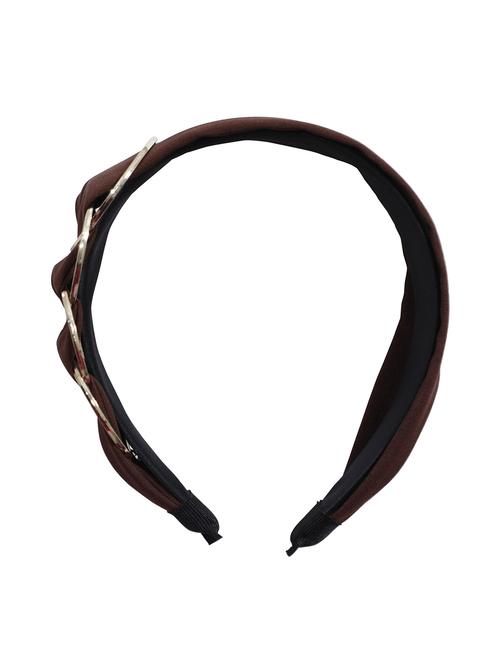 vembley brown solid stylish and classic hairband for women - 17425619 - Standard Image - 1