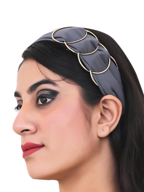 vembley grey solid stylish and classic hairband for women - 17425620 - Zoom Image - 4