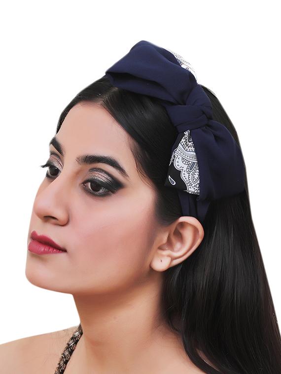 vembley blue solid stylish and classic hairband for women - 17425631 - Zoom Image - 4