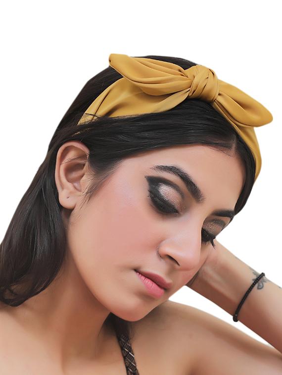 vembley yellow solid stylish and classic hairband for women - 17425636 - Zoom Image - 4