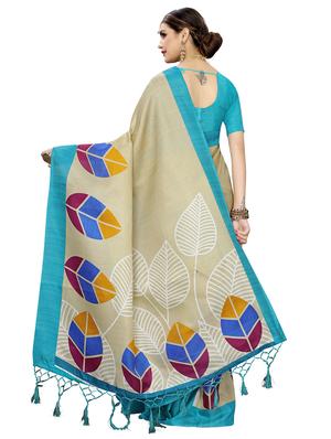 bordered printed saree with blouse - 17425650 - Standard Image - 2