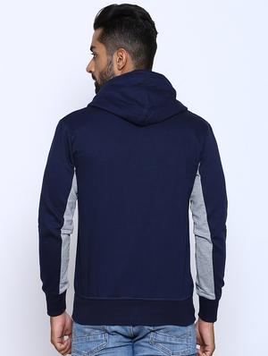 navy blue color block cut & sew sweatshirt - 17425767 - Standard Image - 3