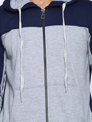 navy blue color block cut & sew sweatshirt - 17425767 - Standard Image - 5
