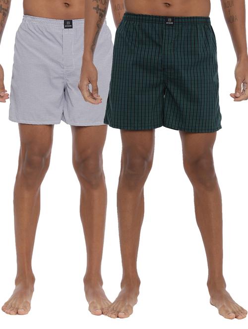 set of 2 multi colored checkered boxer - 17425906 - Standard Image - 1