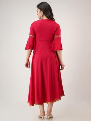 bell sleeves angrakha kurta - 17425913 - Standard Image - 3