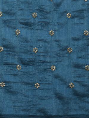 solid embroidered saree with blouse - 17425964 - Standard Image - 4