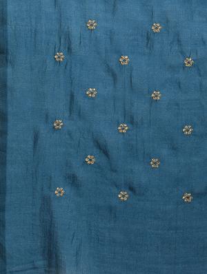 solid embroidered saree with blouse - 17425964 - Standard Image - 5