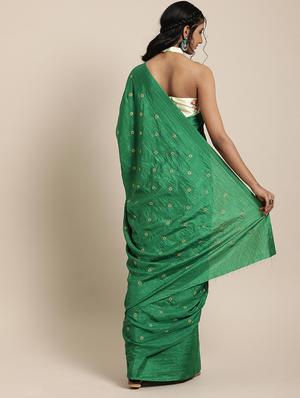 solid embroidered saree with blouse - 17425966 - Standard Image - 2