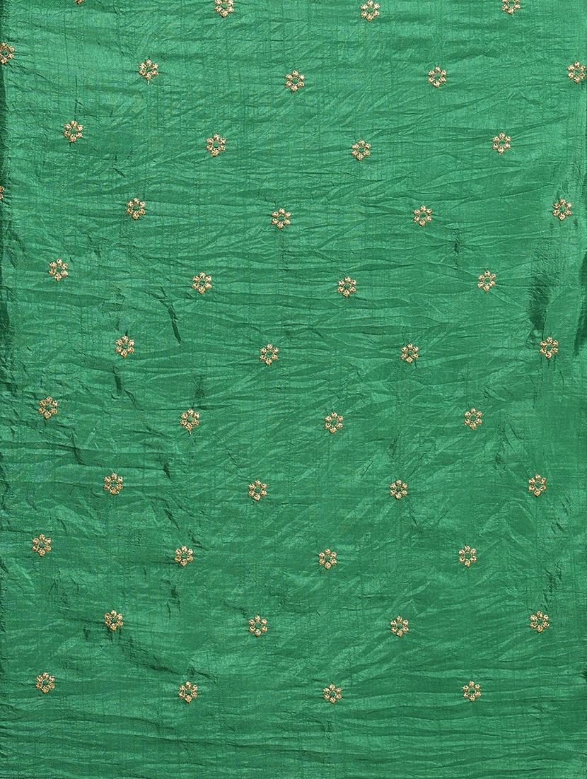 solid embroidered saree with blouse - 17425966 - Zoom Image - 4