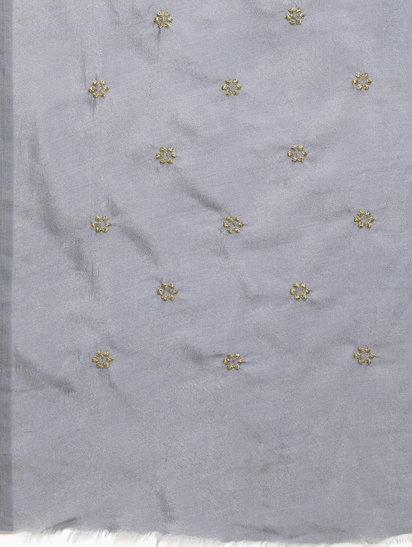 solid embroidered saree with blouse - 17425968 - Zoom Image - 4