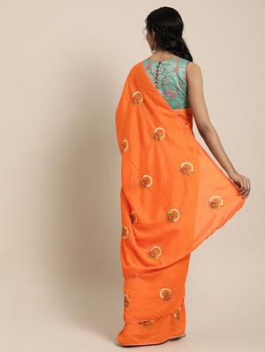 solid embroidered saree with blouse - 17425969 - Standard Image - 2