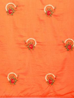 solid embroidered saree with blouse - 17425969 - Standard Image - 4