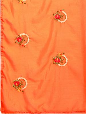 solid embroidered saree with blouse - 17425969 - Standard Image - 5
