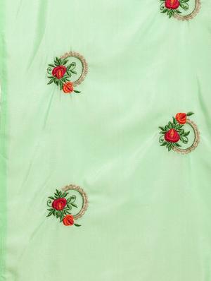 solid embroidered saree with blouse - 17425971 - Standard Image - 4