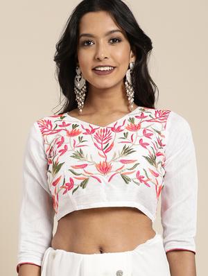 ruffle embroidered saree with blouse - 17425974 - Standard Image - 3