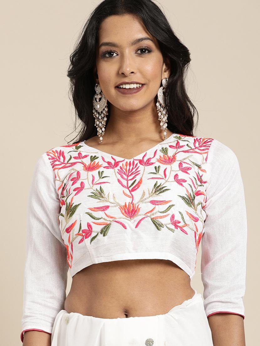 ruffle embroidered saree with blouse - 17425974 - Zoom Image - 3