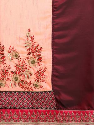 half & half embroidered saree with blouse - 17425982 - Standard Image - 4